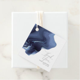 Tinten Flow Wedding Danke Blue ID762 Geschenkanhänger