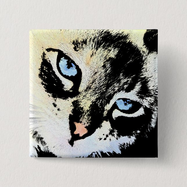 Tinten-Katzen-Knöpfe Button (Vorderseite)