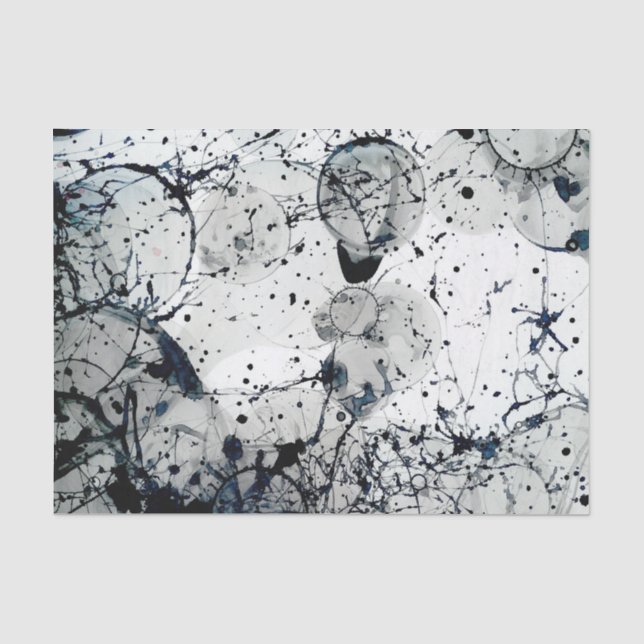 Tinten-Spritzer-abstrakte Kunst Seidenpapier (Vorderseite)