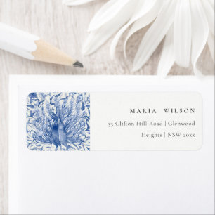 TintenBlue Classy Verzierte Wasserfarbenpfauenadre