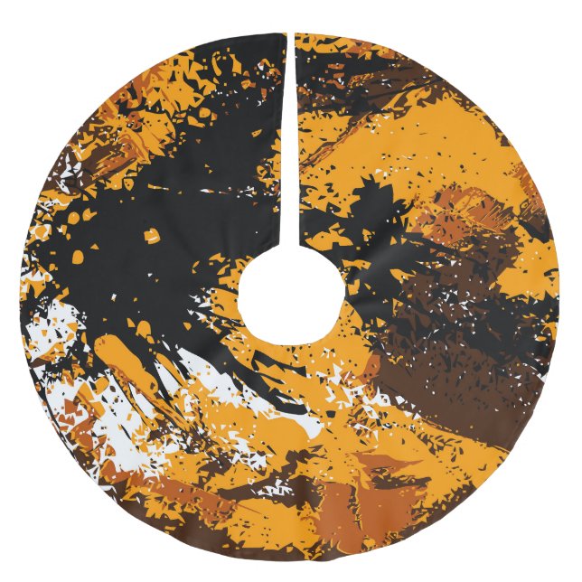 Tintenexplosion: Farbige abstrakte Spritzer Polyester Weihnachtsbaumdecke (Vorderseite)
