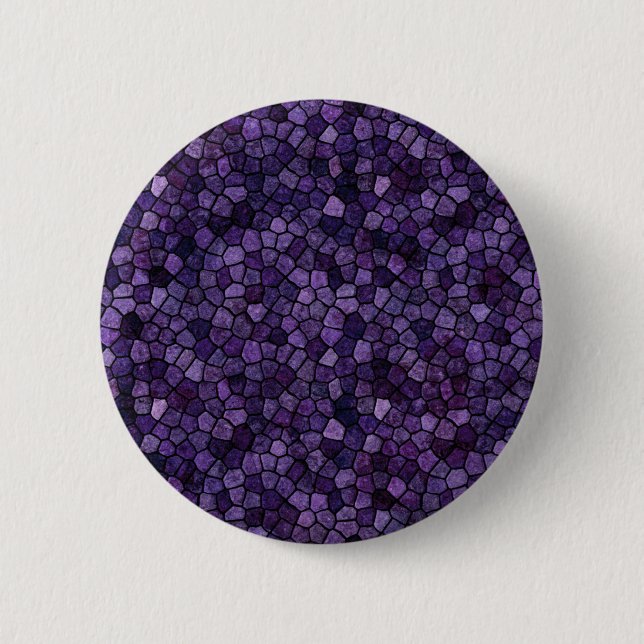 Tintenfass Blaues Kopfsteinpflaster Patchwork Terr Button (Vorderseite)
