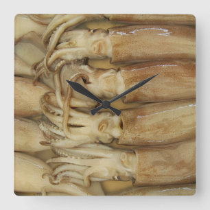 Tintenfisch - Calamari Quadratische Wanduhr