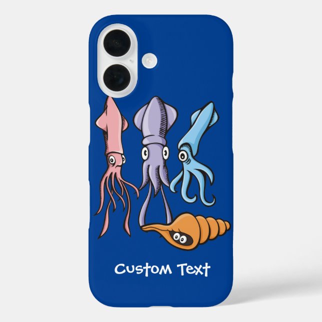 Tintenfisch Cartoon iPhone Case (Rückseite)