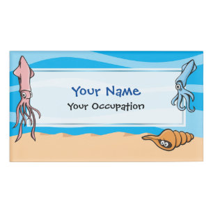 Tintenfisch Cartoon Namenschild