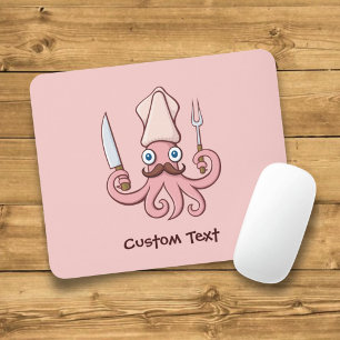 Tintenfisch-Chef-Cartoon Mousepad