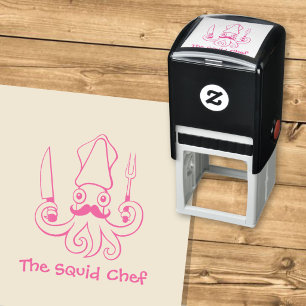 Tintenfisch-Chef-Cartoon Permastempel