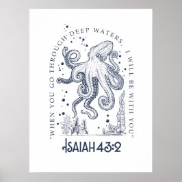 Tintenfisch Christliches Design Tiefe Gewässer Jes Poster