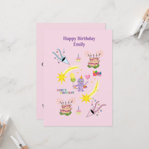 Tintenfisch-Cupcake-Happy-Birthday-Einladung Einladung