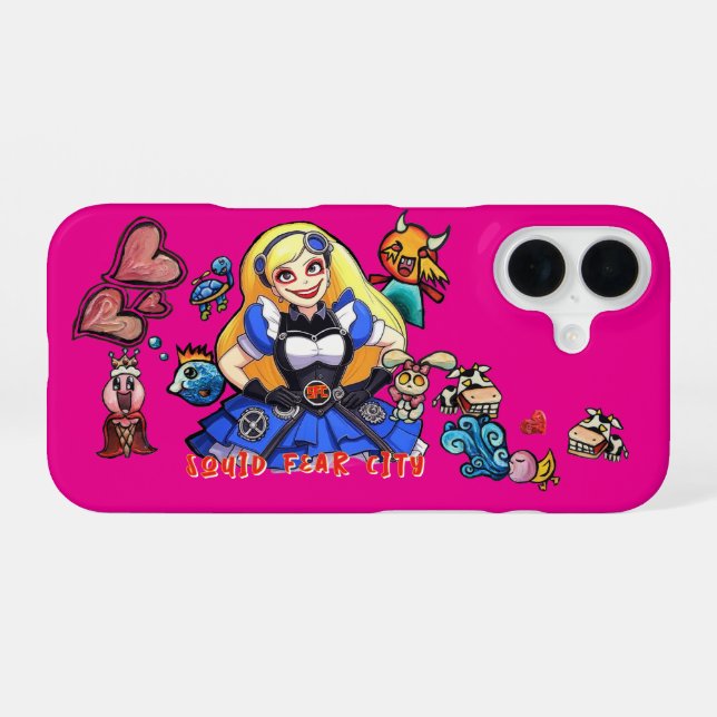Tintenfisch Feuraausgabe iPhone 16 Hülle (Rückseite (Horizontal))