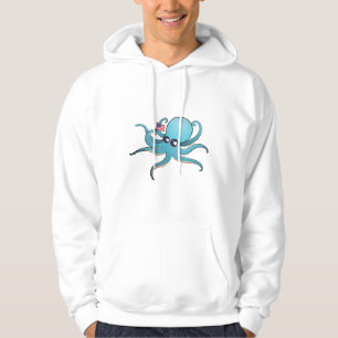 Tintenfisch hält die amerikanische Flagge Hoodie