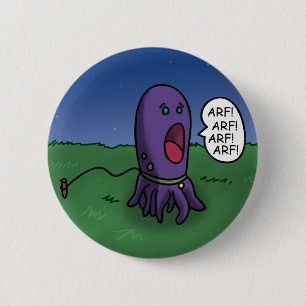 Tintenfisch-Hund Button
