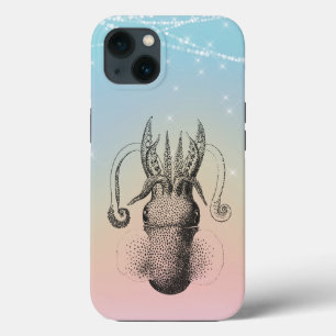 Tintenfisch Illustration auf Regenbogenpastel mit  Case-Mate iPhone Hülle