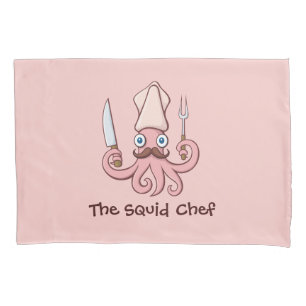 Tintenfisch Koch Cartoon Kissenbezug