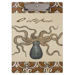Tintenfisch Kraken Antik Küsten Meeresfauna Klemmbrett