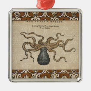 Tintenfisch Kraken Antik Küsten Meeresfauna Ornament Aus Metall