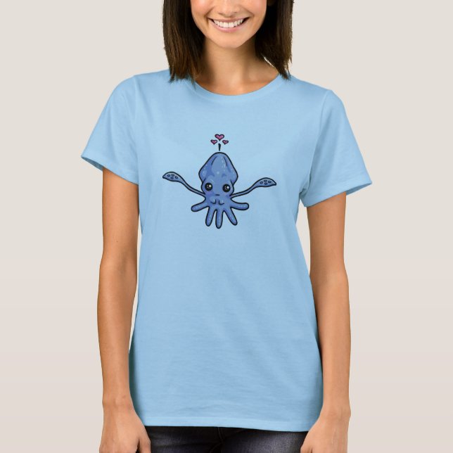 Tintenfisch-Liebe-Kleidung T-Shirt (Vorderseite)
