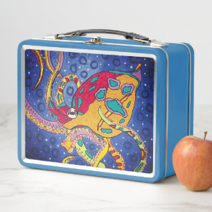Tintenfisch-Lunchbox Metall Brotdose