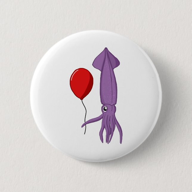 Tintenfisch mit Ballon Button (Vorderseite)