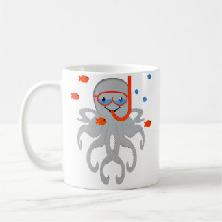 Tintenfisch Mit Tauchen Snorkling Tintenfisch Für Kaffeetasse