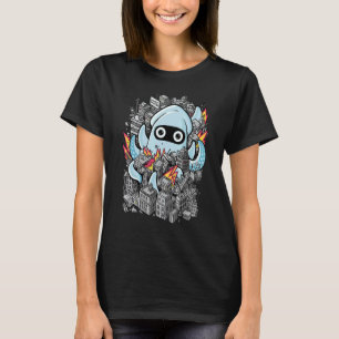 Tintenfisch mit Tenitangriffen schlagen städtische T-Shirt