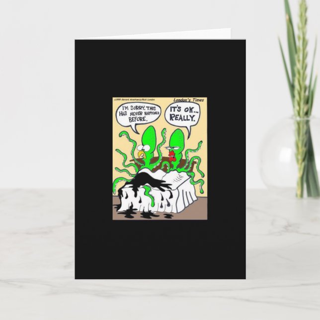 Tintenfisch Premanture Ejaculation Funny Grußkarte Karte (Vorderseite)