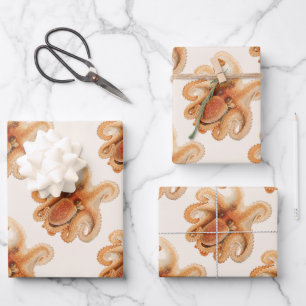 Tintenfisch Salutii, Vintage Meeresaquarien Tiere Geschenkpapier Set