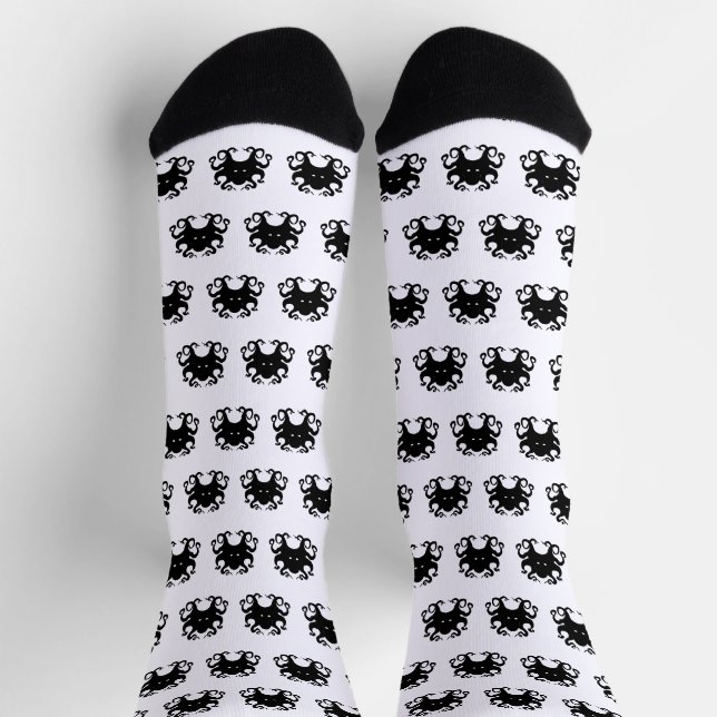 Tintenfisch-Socken - S/W - Unisex Socken (Oben)