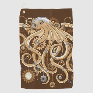 Tintenfisch Steampunk Retro Mechanische Fantasie Golfhandtuch