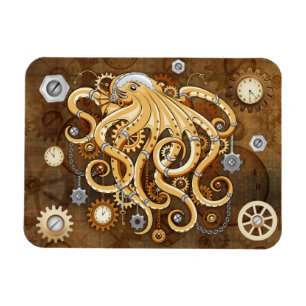 Tintenfisch Steampunk Retro Mechanische Fantasie Magnet