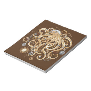 Tintenfisch Steampunk Retro Mechanische Fantasie Notizblock
