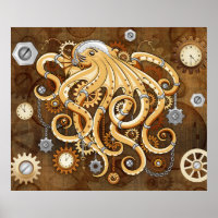 Tintenfisch Steampunk Retro Mechanische Fantasie
