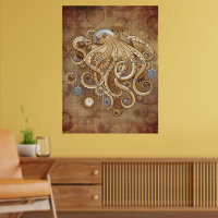 Tintenfisch Steampunk Retro Mechanische Fantasie
