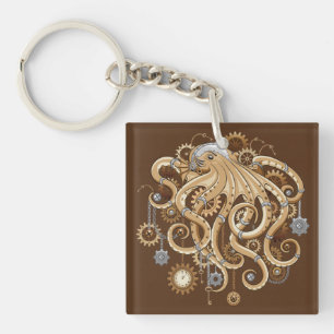 Tintenfisch Steampunk Retro Mechanische Fantasie Schlüsselanhänger