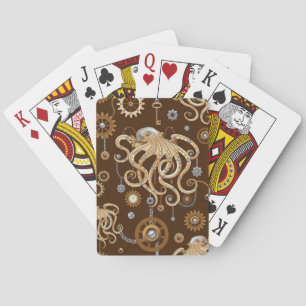 Tintenfisch Steampunk Retro Mechanische Fantasie Spielkarten