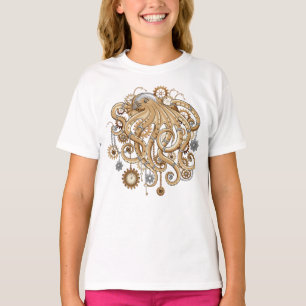 Tintenfisch Steampunk Retro Mechanische Fantasie T-Shirt