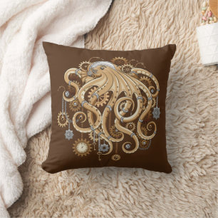 Tintenfisch Steampunk Retro Mechanische Fantasy Kissen