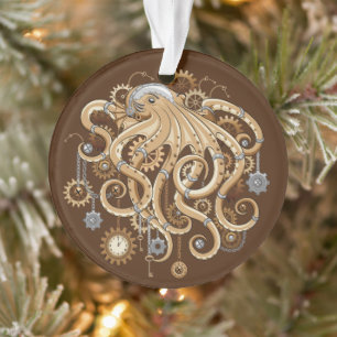 Tintenfisch Steampunk Retro Mechanische Fantasy Ornament