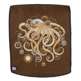 Tintenfisch Steampunk Retro Mechanische Fantasy Rucksack