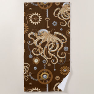 Tintenfisch Steampunk Retro Mechanische Fantasy Strandtuch