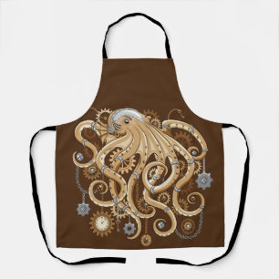 Tintenfisch Steampunk Surrealer Retro-Stil Maschin Schürze