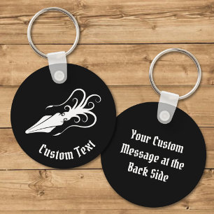 Tintenfisch-Symbol Weißer Schlüsselanhänger