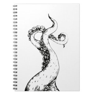 Tintenfisch Tentakel Spiralbindung Notizbuch Notizblock