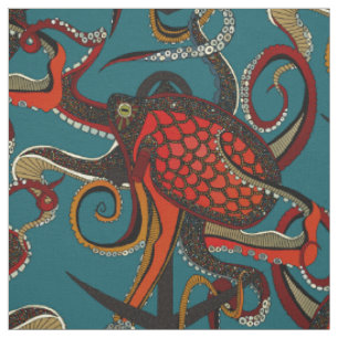 Tintenfisch-Tinte Teal Stoff