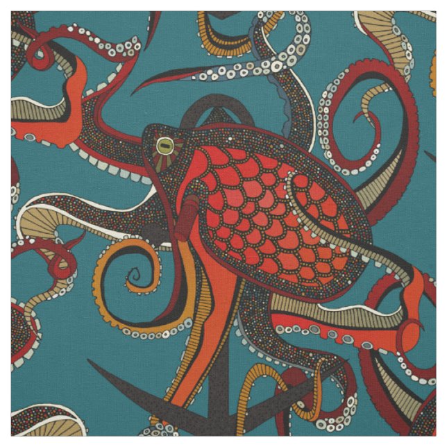 Tintenfisch-Tinte Teal Stoff (Muster)