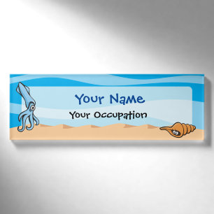 Tintenfisch und Triton Muschel Namenschild