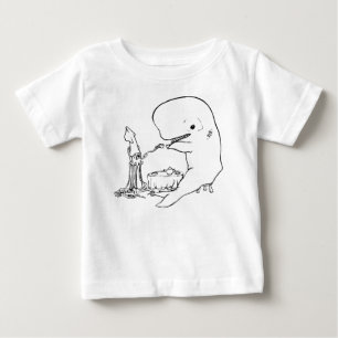 Tintenfisch-und Wal-Tee-Party Baby T-shirt