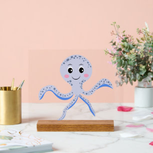 Tintenfisch unter dem Meer Kinder Muster Acrylschild