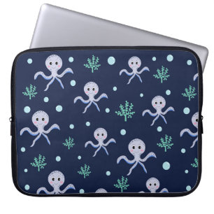 Tintenfisch unter dem Meer Kinder Muster Laptopschutzhülle
