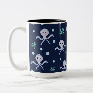 Tintenfisch unter dem Meer Kinder Muster Zweifarbige Tasse